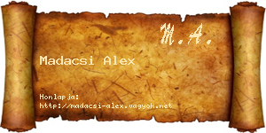 Madacsi Alex névjegykártya
