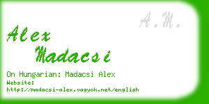 alex madacsi business card